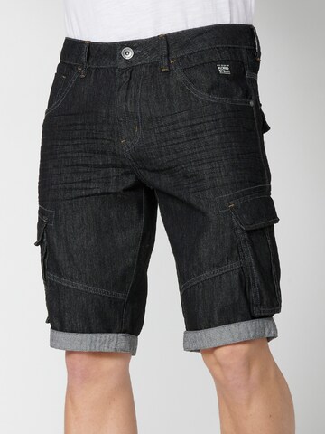Regular Jeans cargo KOROSHI en noir : devant