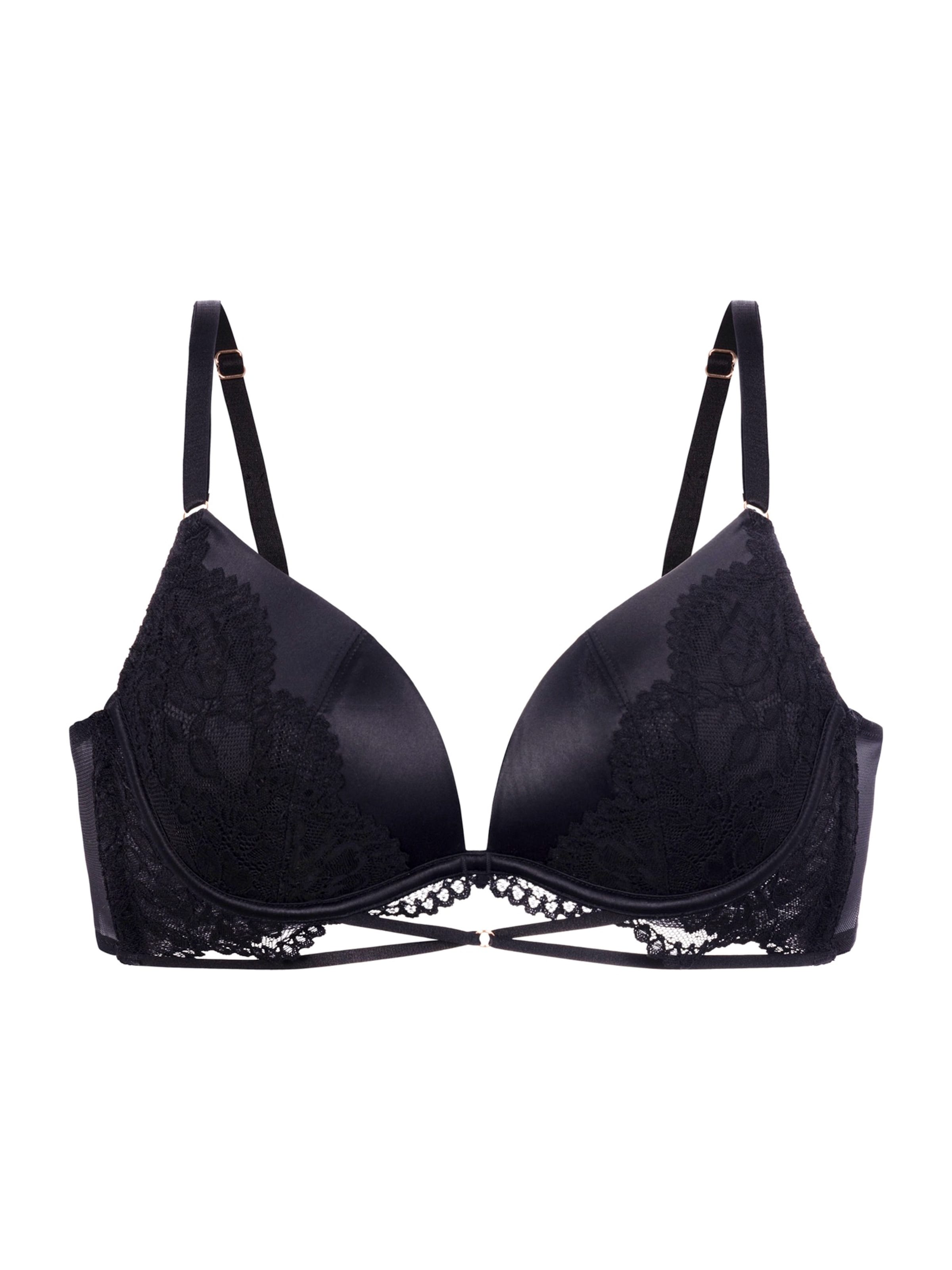 Dorina T-Shirt Nedrček 'PLUNGE' | črna barva: sprednja stran