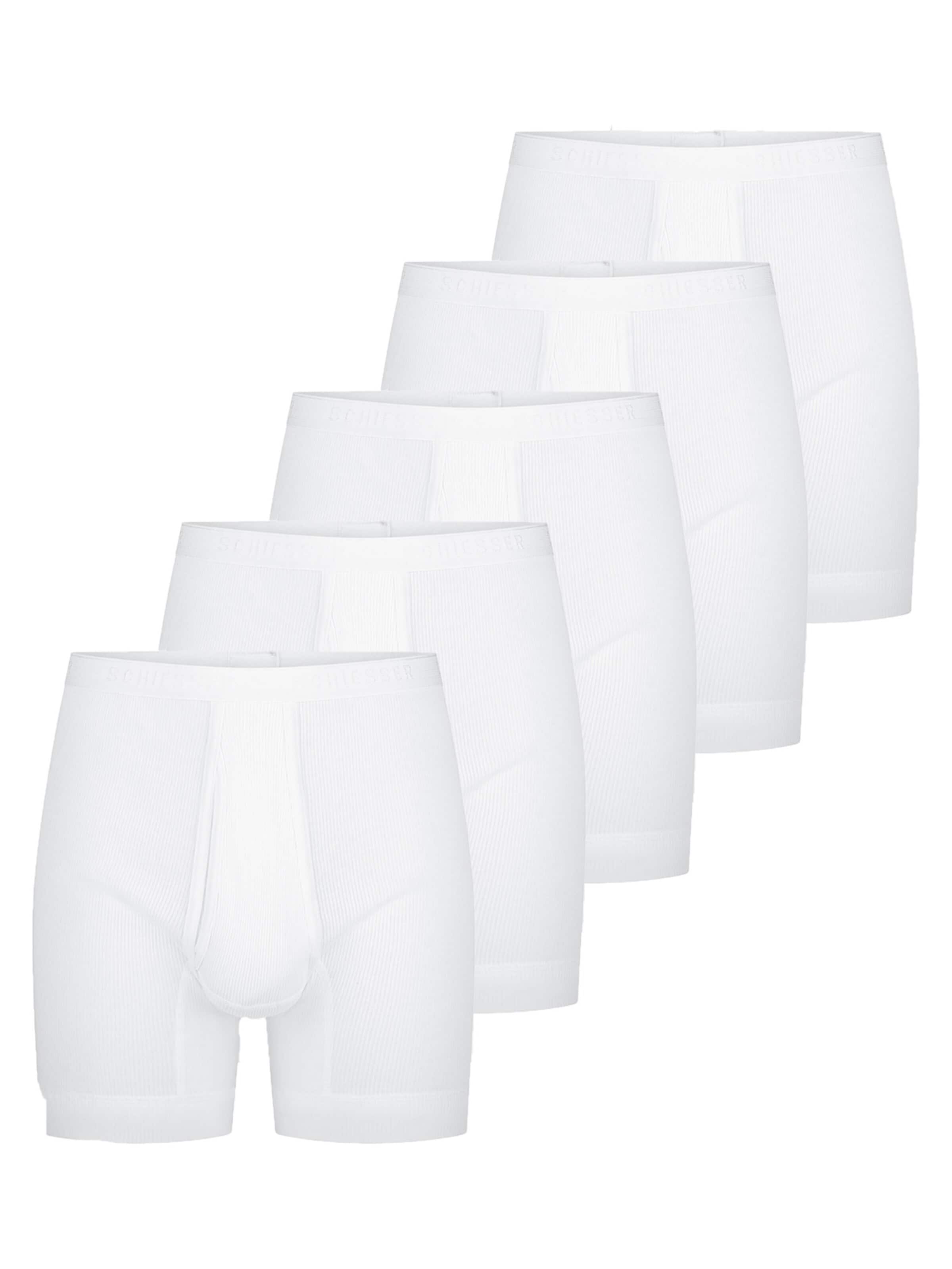SCHIESSER Boxershorts 'Original Classics Doppelripp' in Wit: voorkant