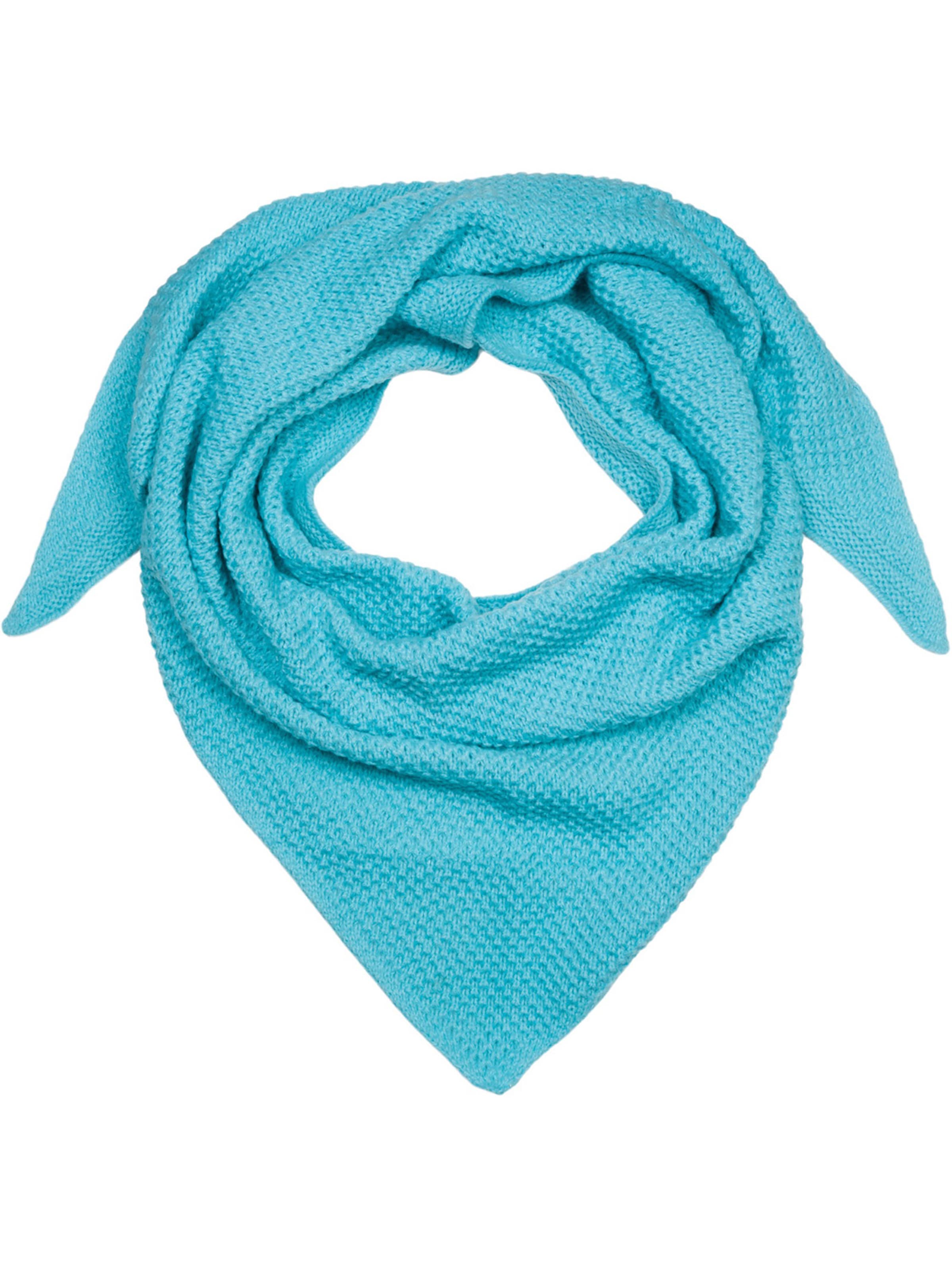 styleBREAKER Shawl 'Strick Dreiecktuch Reiskorn Strickmuster' in Blue: front