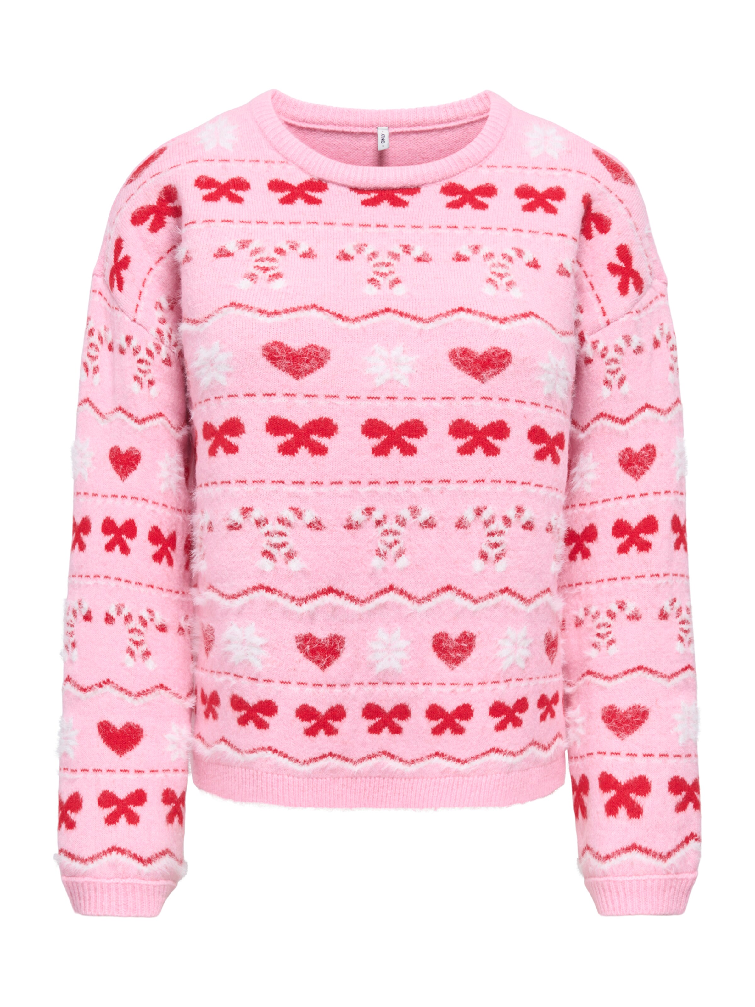 ONLY - Jersey 'ONLXMAS SNOWIE' en rosa: frente