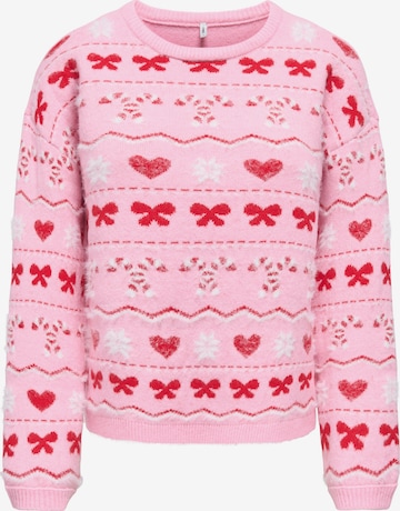 ONLYPulover 'ONLXMAS SNOWIE' - roza boja: prednji dio