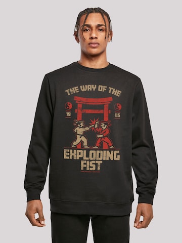 F4NT4STIC Sweatshirt 'Retro Gaming The Way of the Exploding Fist' in Black: front