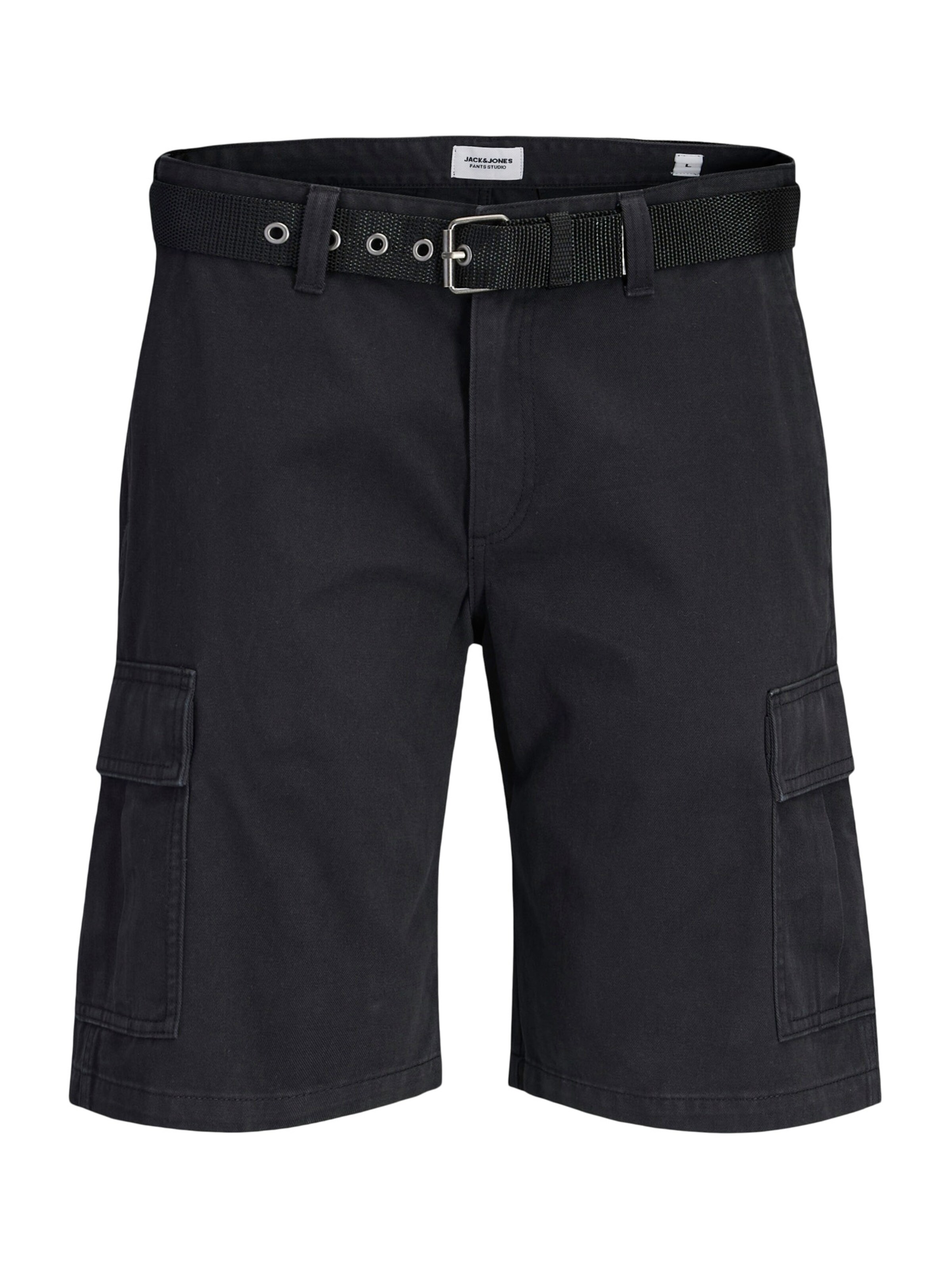 JACK & JONES Обычный Брюки-карго 'JPSTCOLE HUDSON' в Черный: спереди