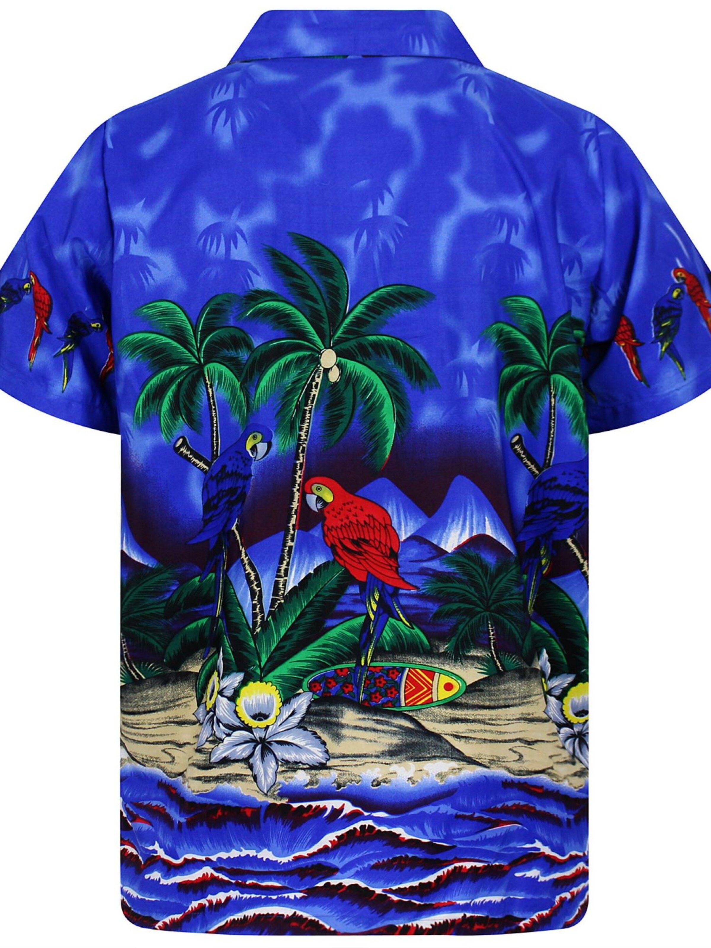 King Kameha Shirt 'Parrot'‌‌‌ in Blau