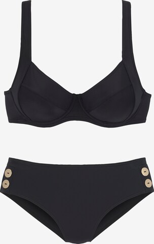 VIVANCE T-shirt Bikini in Zwart: voorkant