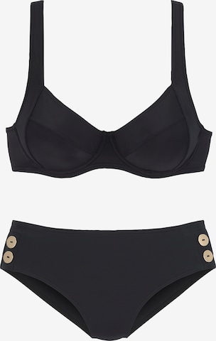 VIVANCE T-Shirt Bikini in Schwarz: predná strana