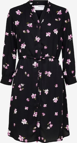 Robe-chemise SELECTED en noir : devant