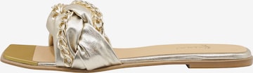 faina Mules in Gold: front