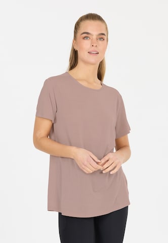 Athlecia Functioneel shirt 'LIZZY' in Bruin: voorkant