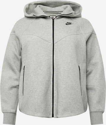 Bluză cu fermoar sport de la Nike Sportswear pe gri: față