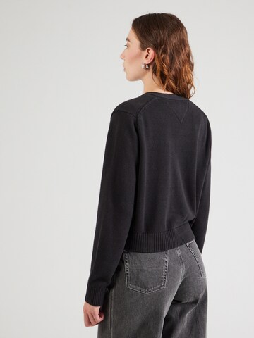 Tommy Jeans Strickjacke 'ESSENTIAL' in Schwarz