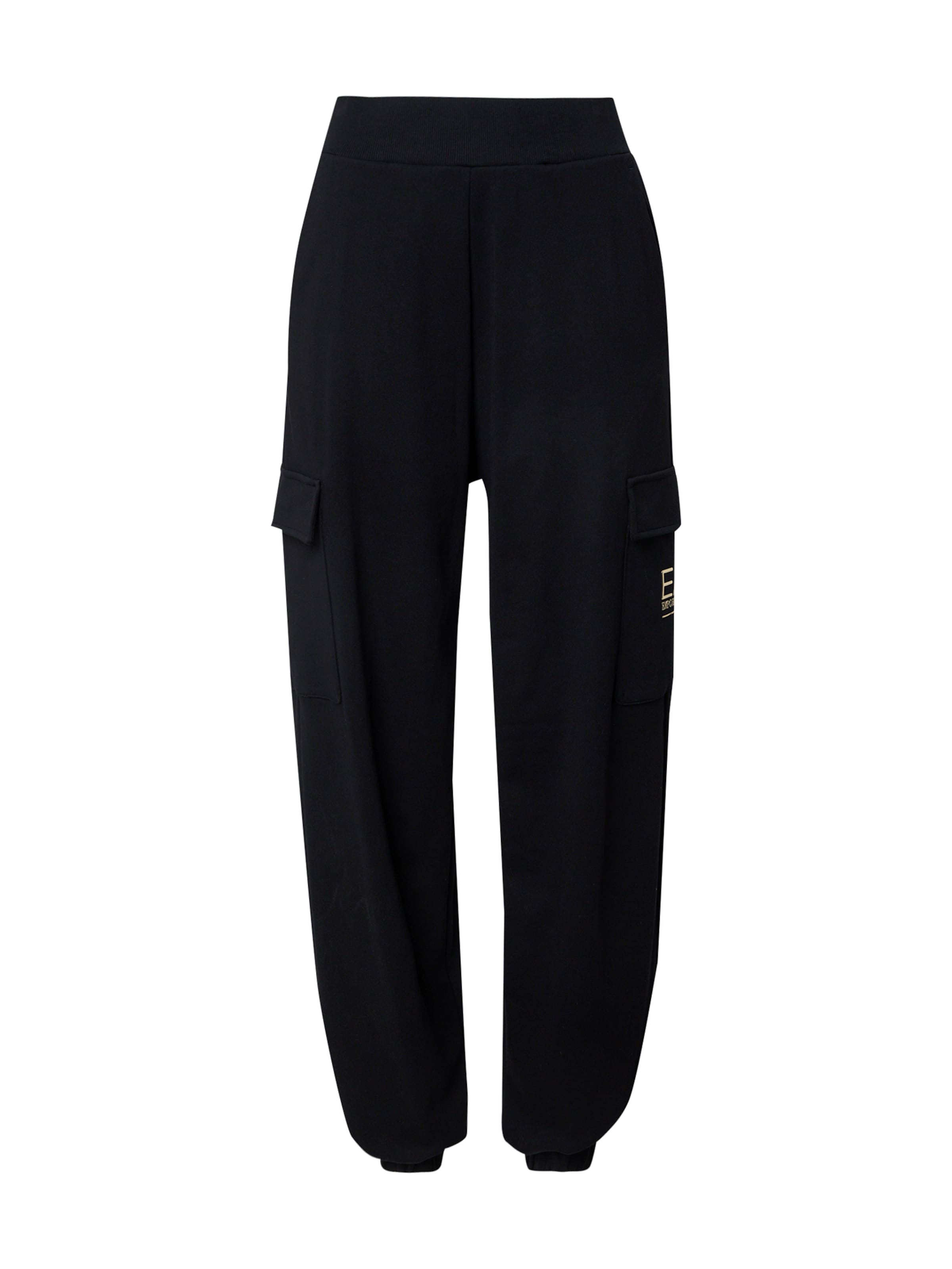 juoda EA7 Emporio Armani Siaurėjantis Laisvo stiliaus kelnės: priekis