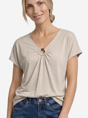 Top 'silk look shirt w.deco detail 325270' di STREET ONE in grigio: frontale