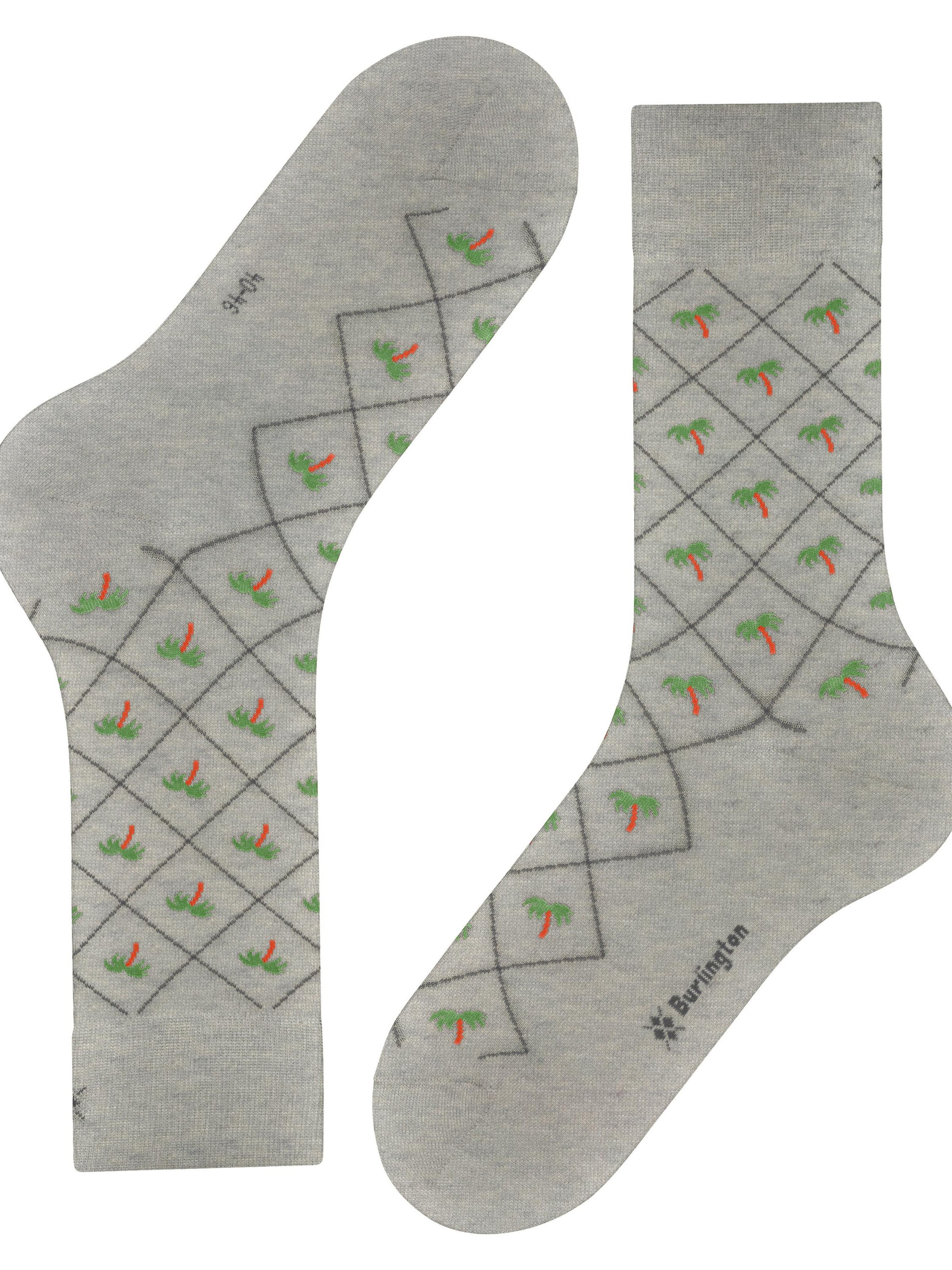 BURLINGTON Socks 'Palm Tree' in Grey