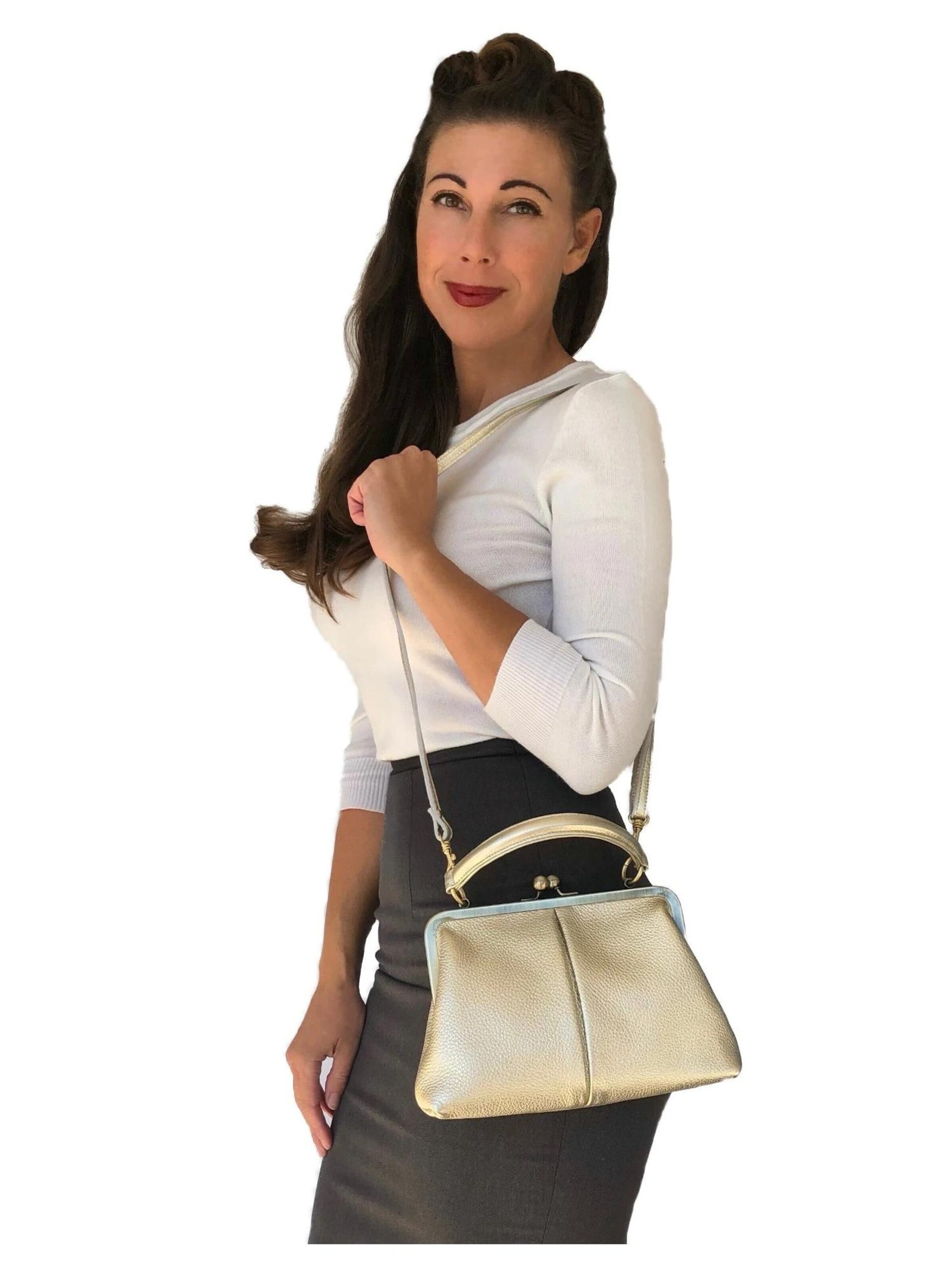 Sacs à main 'Kleine Olive – Leder Handtasche & Umhängetasche' Taschenkinder en or