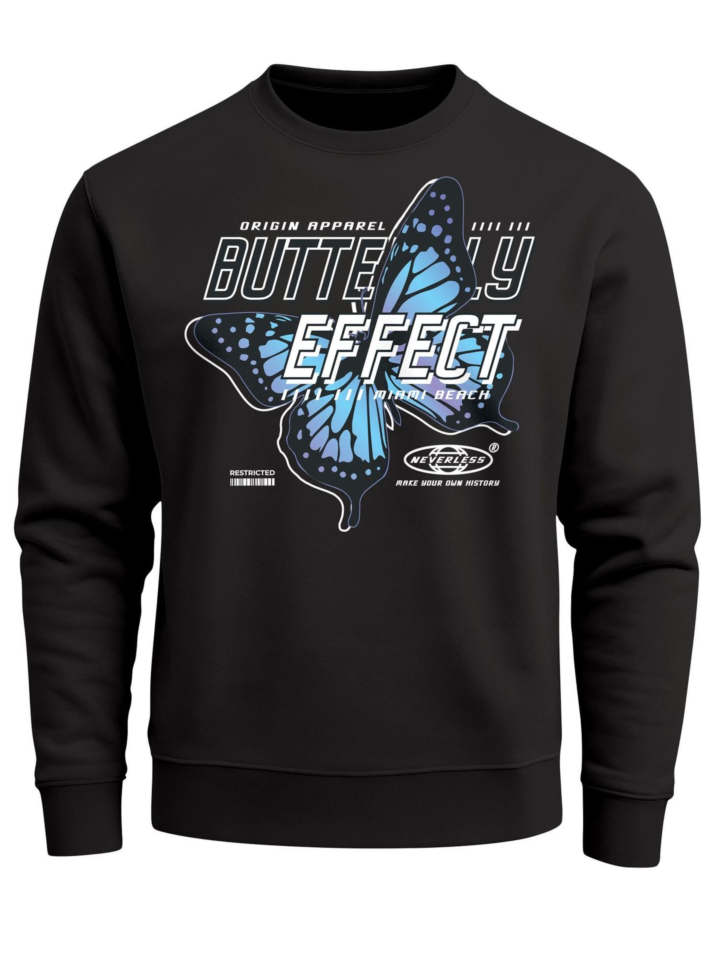 Neverless Sweatshirt 'Butterfly'‌‌‌‌ in Schwarz: Vorderseite