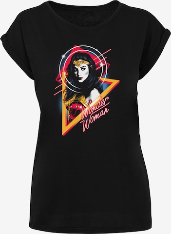 F4NT4STIC Shirt 'DC Comics Wonder Woman 84 Diana 80s Triangle' in Black: front