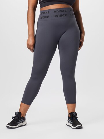 Skinny Pantalon de sport ADIDAS SPORTSWEAR en gris : devant