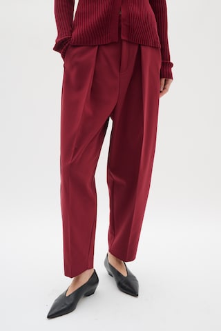 InWear Loosefit Bukser med fals 'Barrel' i rød: forside