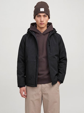 JACK & JONES Prehodna jakna 'JJEPETER' | črna barva: sprednja stran