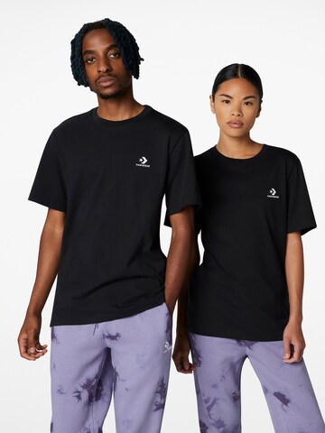 CONVERSE Λειτουργικό μπλουζάκι σε μαύρο: μπροστά