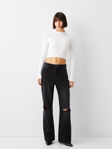 Bershka Wide Leg Jeans in Schwarz