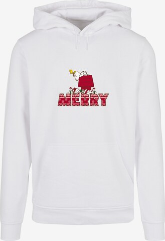 Sweat-shirt 'Peanuts Merry' Merchcode en blanc : devant