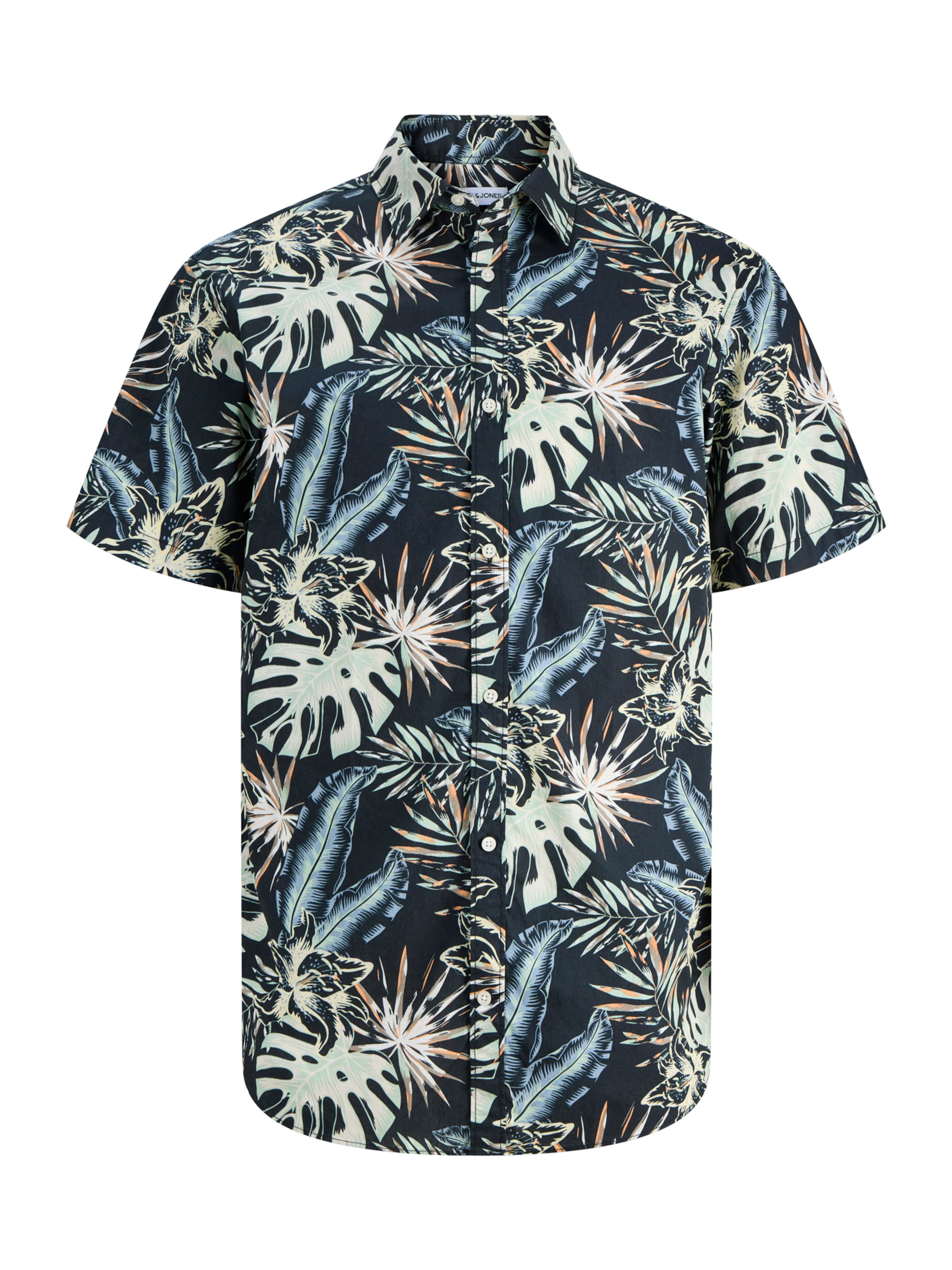 Jack & Jones Plus Regular fit Srajca 'JJHONOLULU' | črna barva: sprednja stran
