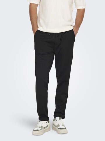 Only & Sons Конический (Tapered) Штаны 'ONSLinus' в Черный: спереди