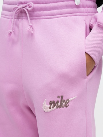 Nike Sportswear Wide leg Παντελόνι 'PHNX FLC' σε ροζ