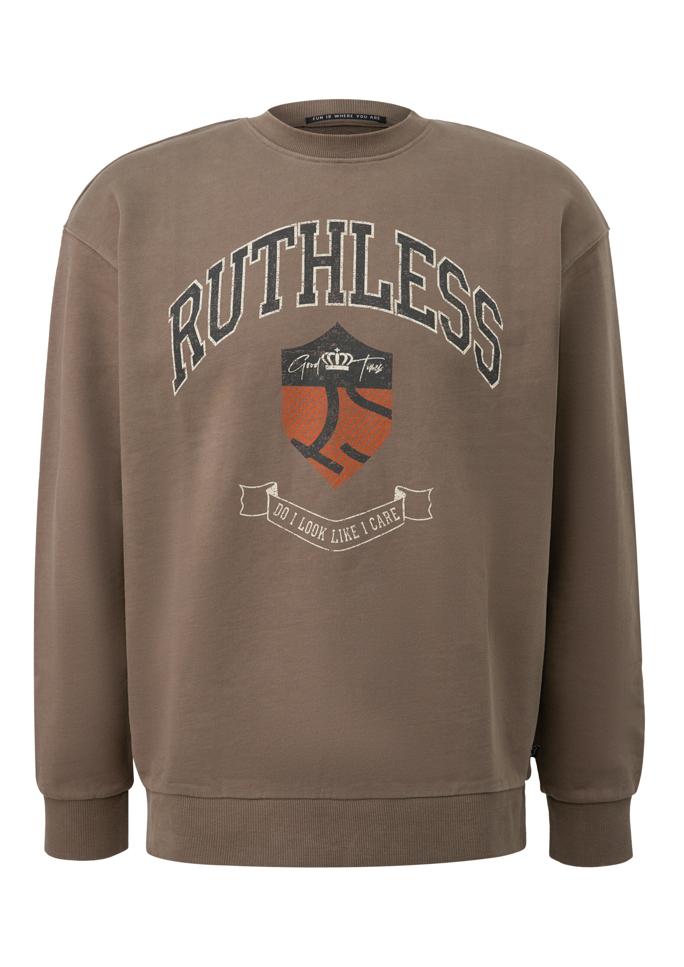QS Sweatshirt in Brown: front