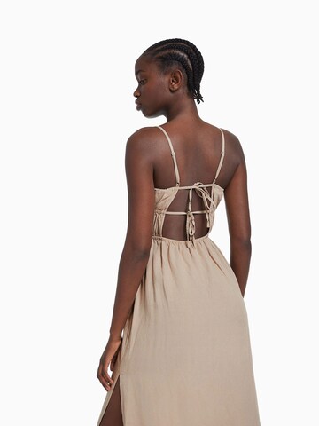 Bershka Summer Dress in Brown