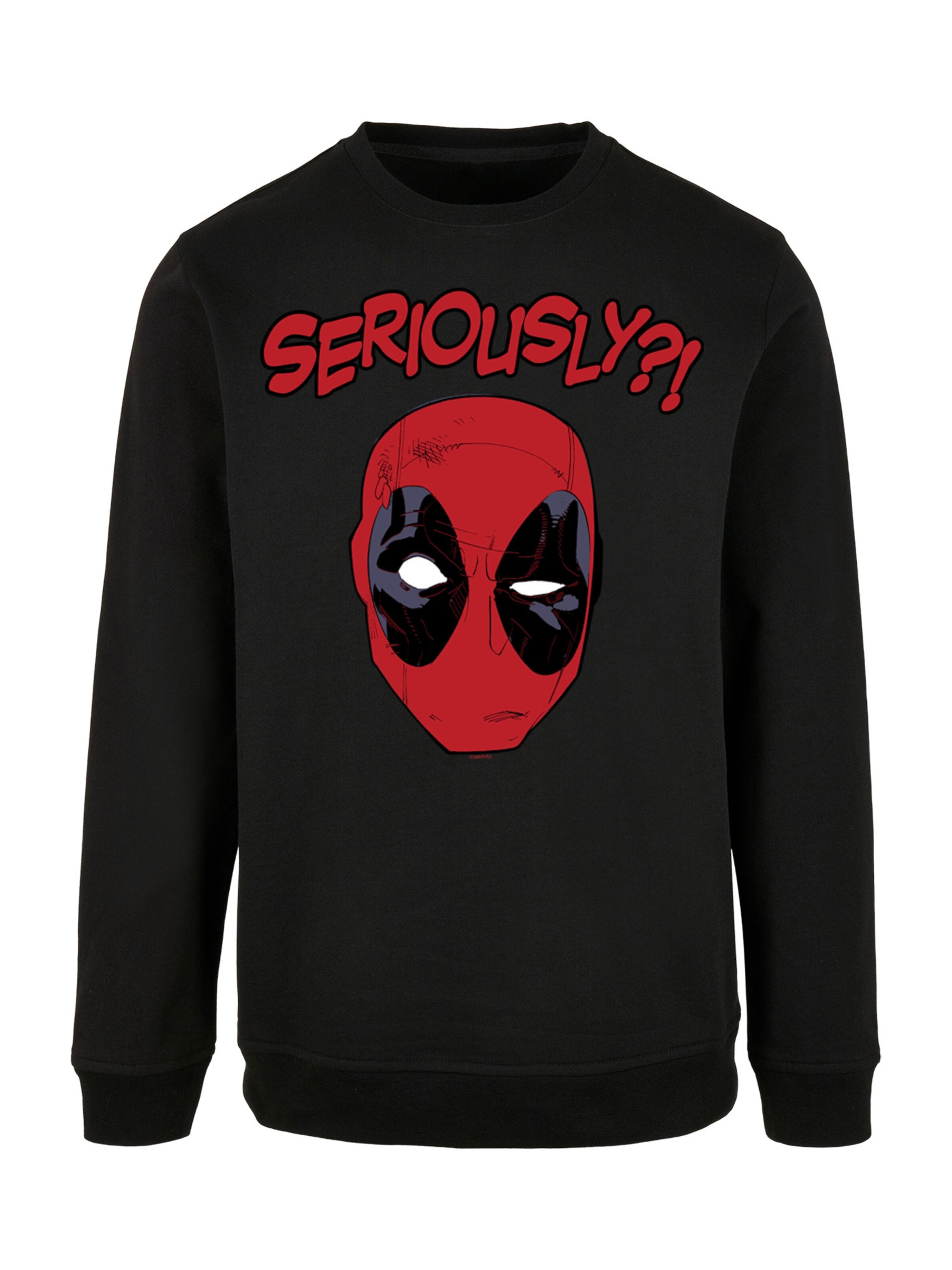 Sweat-shirt 'Marvel Deadpool Seriously' F4NT4STIC en noir : devant