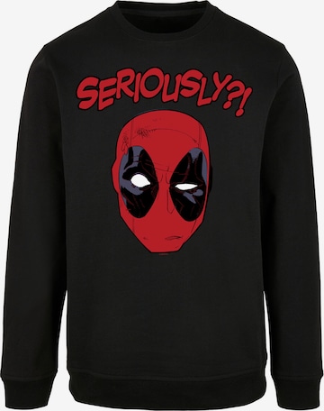 F4NT4STIC Sweatshirt 'Marvel Deadpool Seriously' in Zwart: voorkant