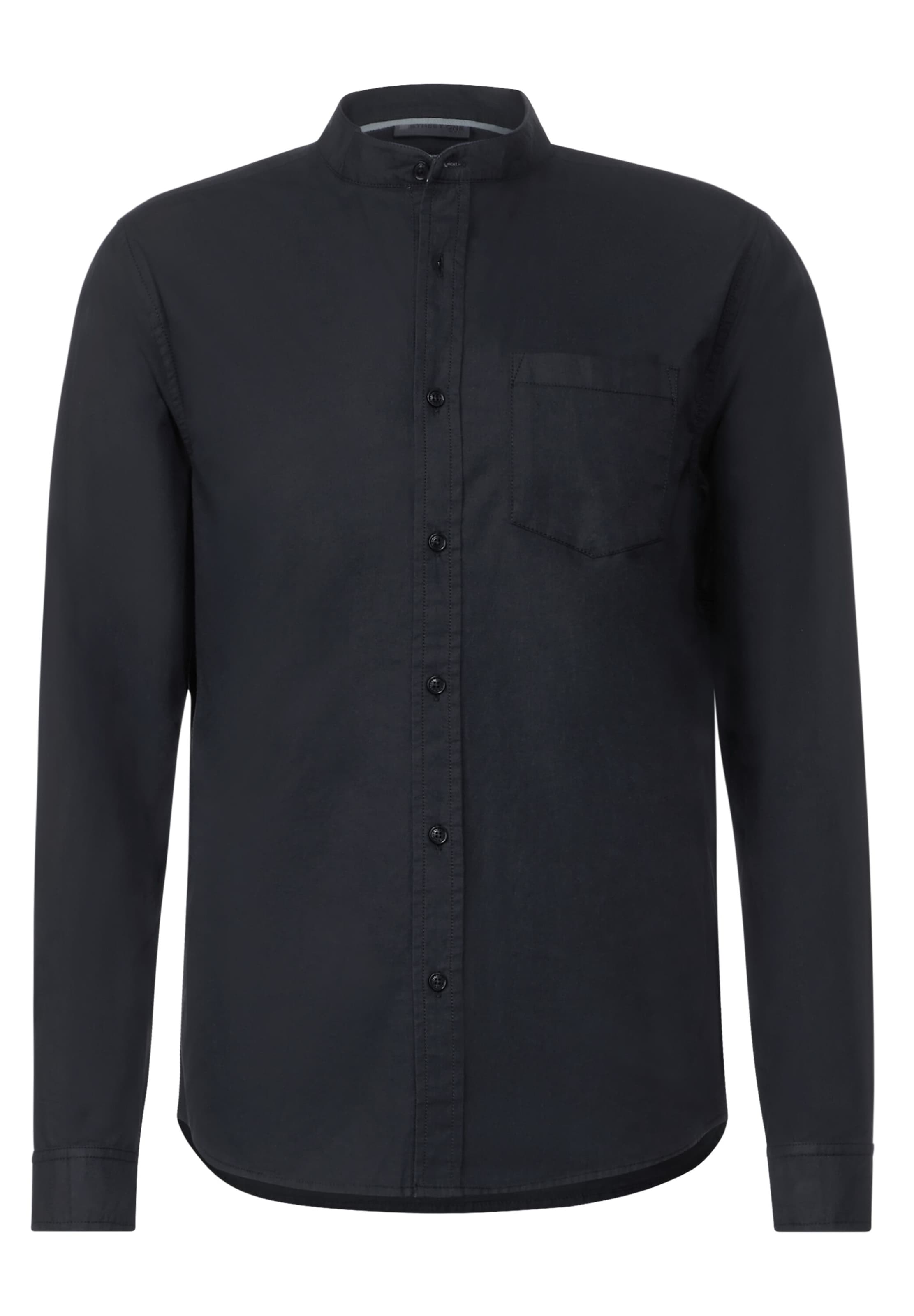 Street One MEN Regular Fit Hemd in Schwarz: Vorderseite