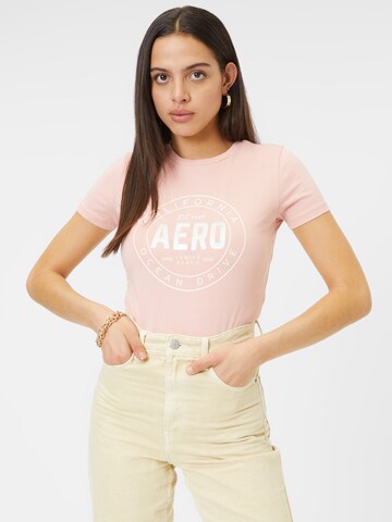 T-shirt AÉROPOSTALE en rose : devant