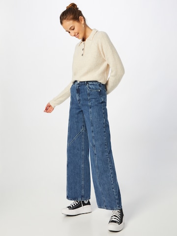 NA-KD Wide leg Jeans in Blauw