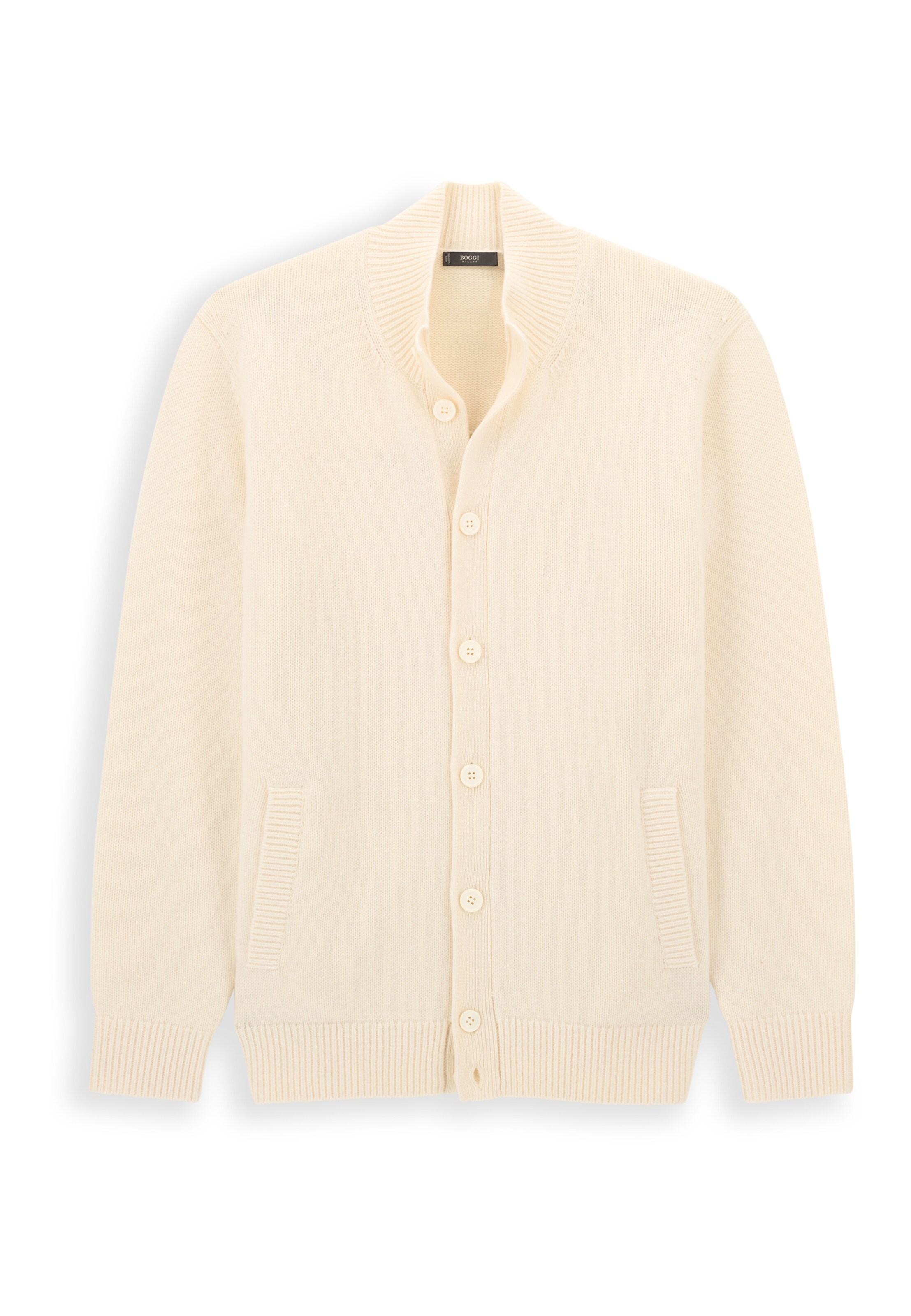 Boggi Milano Strickjacke in Weiß: Vorderseite