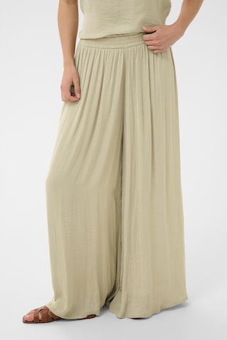 Kaffe - Pierna ancha Pantalón 'KAallie' en beige: frente