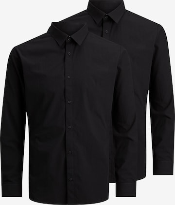 Coupe slim Chemise business JACK & JONES en noir : devant