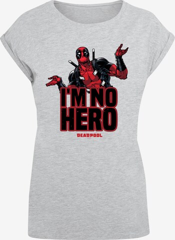 ABSOLUTE CULT Shirt 'Deadpool - I Am No Hero' in Grey: front