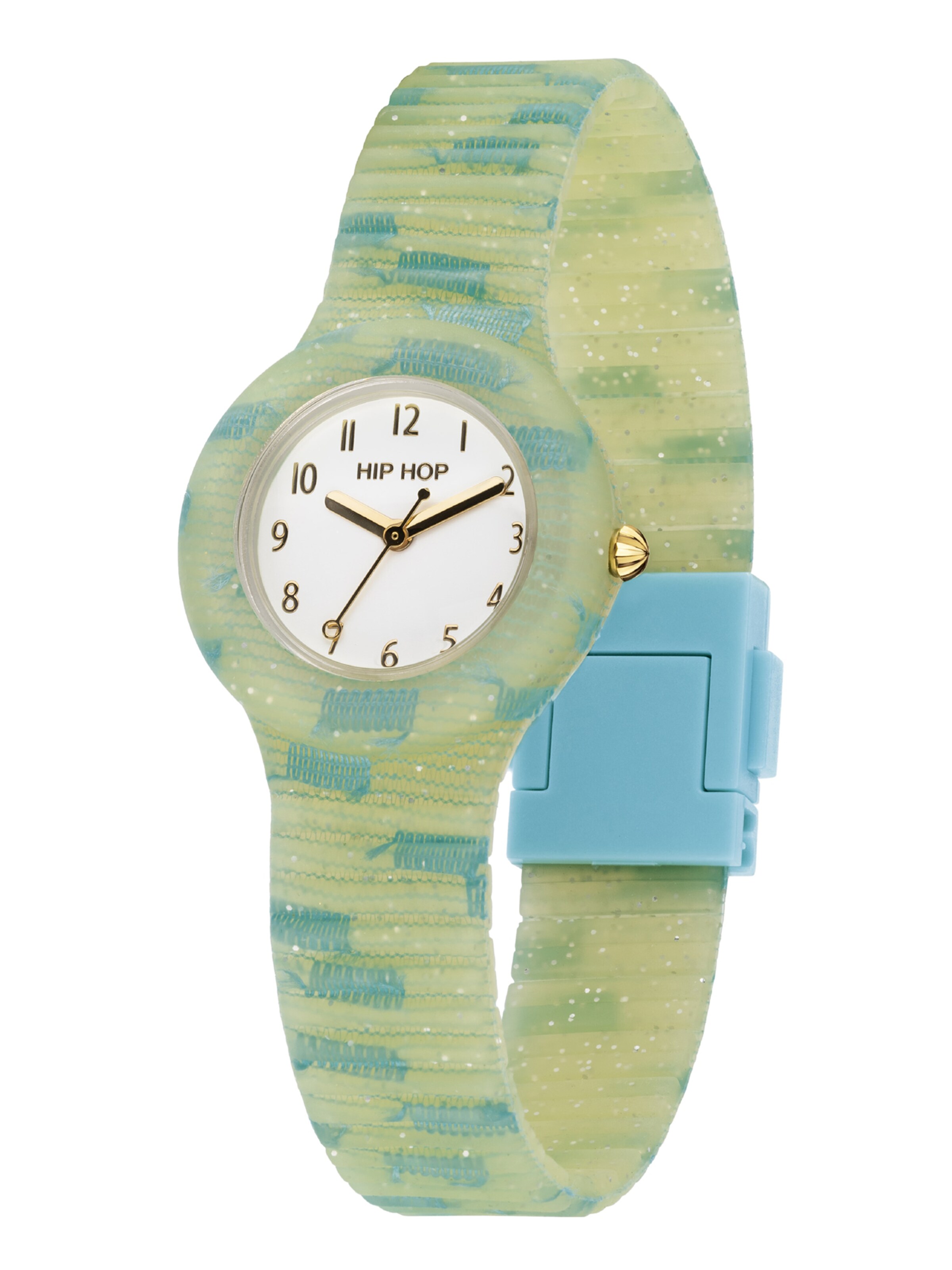 Hip Hop Analog Watch 'Lace' in Yellow: front