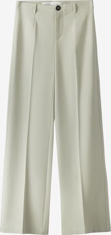 Pantalon à plis Bershka en beige : devant