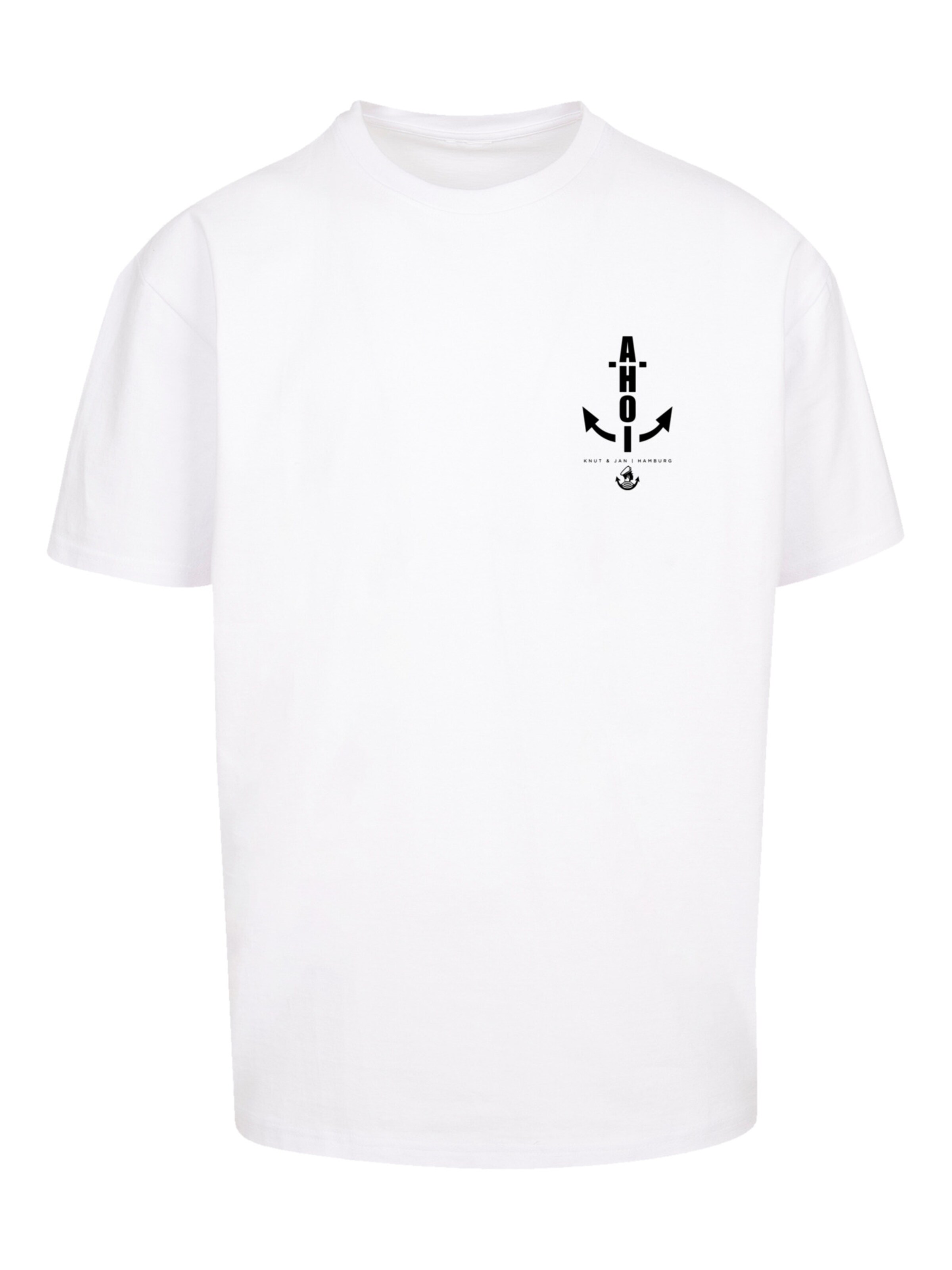 T-Shirt 'Ahoi Anker' F4NT4STIC en blanc : devant
