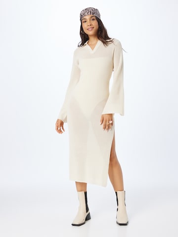 Soulland Gebreide jurk 'Nora' in Wit: voorkant