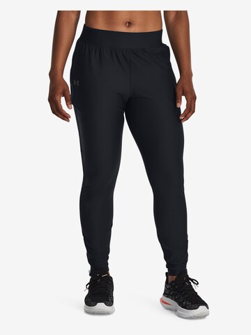 UNDER ARMOUR Skinny Workout Pants 'Qualifier Elite' in Black: front