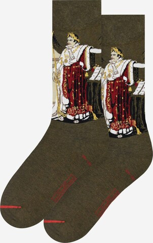 MuseARTa Socks 'Anne-Louis Girodet De Roucy-Trioson - Napoleon' in Brown: front