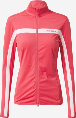 J.Lindeberg - Sudadera con cremallera deportiva 'Janice' en rosa: frente