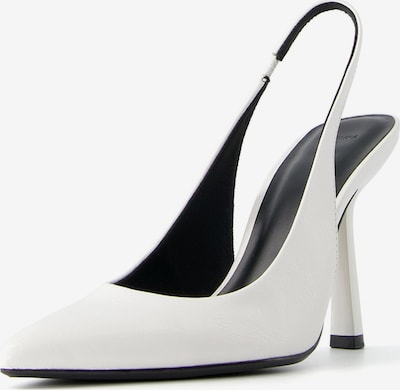 Bershka Дамски обувки на ток с отворена пета в бяло, Преглед на продукта